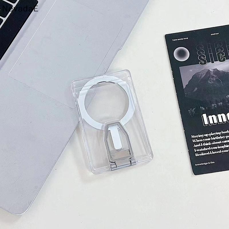 ND ผู้ถือบัตรแม่เหล็กใสกระเป๋าสตางค์สําหรับ Magsafe IPhone 16 15 14 13 Pro Max พับที่วางโทรศัพท์ Macsafe ช่องใส่การ์ดกระเป๋า A