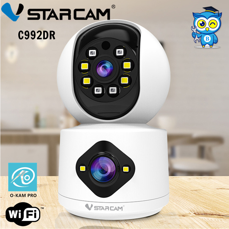 Vstarcam C992DR (เลนส์คู่) ความละเอียด 2.0 MP (1296P) กล้องวงจรปิดไร้สาย ภาพสี มีAI+ คนตรวจจับสัญญาณเตือน Outdoor Cam
