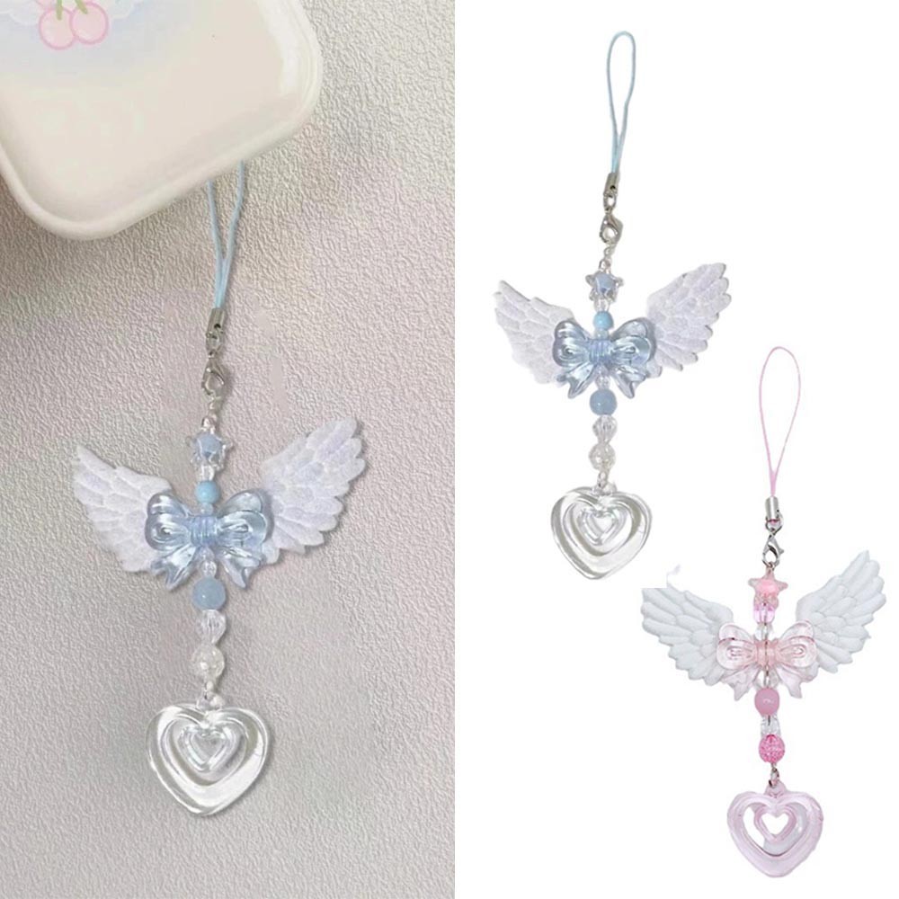 แฟชั่นการออกแบบสร้างสรรค์ปีกโบว์รักตกแต่งจี้หวานเรียบง่าย