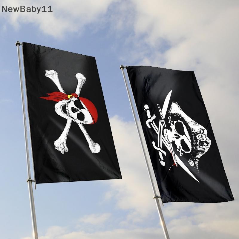 NY Flag Crossbones Pirate Flag Jolly Roger Double Broken พร้อมมีดโจรสลัดธงสําหรับตกแต่งงานปาร์ตี้ NB
