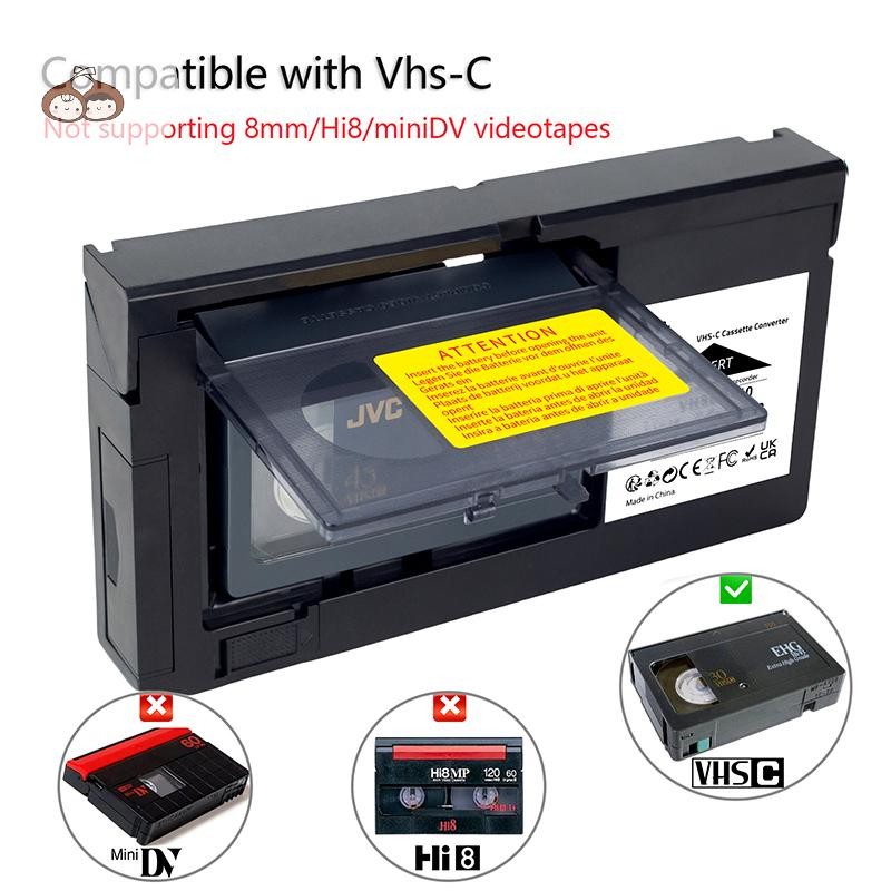 BEF สําหรับ VHS-C SVHS กล้องวิดีโอมอเตอร์ VHS Cassette อะแดปเตอร์ไม่สําหรับ 8 มม./MiniDV/Hi8 VHS-C อะแดปเตอร์เทปคาสเซ็ต TH