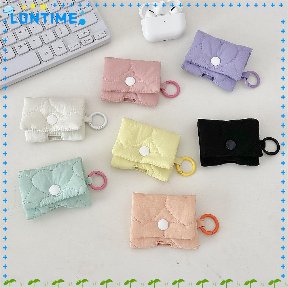หูฟัง LONTIME ,กระเป๋าใส่หูฟังผ้านุ่มน้ําหนักเบาน่ารักพร้อมสายเคเบิลข้อมูลหัวเข็มขัดกระเป๋าใส่หูฟังขนาดเล็กสําหรับ AirPods