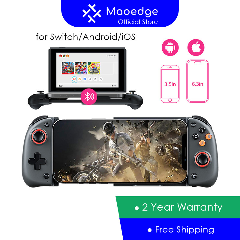 Maoedge Hall Trigger Game Controller ไร้สายบลูทูธ RGB Gamepad สําหรับสวิทช์ Android iOS โทรศัพท์ Con