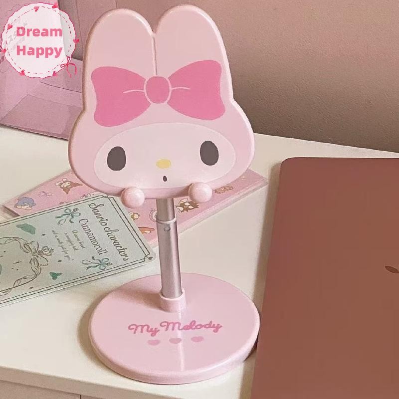 DreamHappy การ์ตูน Sanrio ขาตั้งโทรศัพท์ My Melody Kuromi Cinnamoroll ปรับ Lazy Telescopic สนับสนุนขาตั้งน่ารักอะนิเมะอุปกรณ์ต่อพ่วงของขวัญของเล่น TH