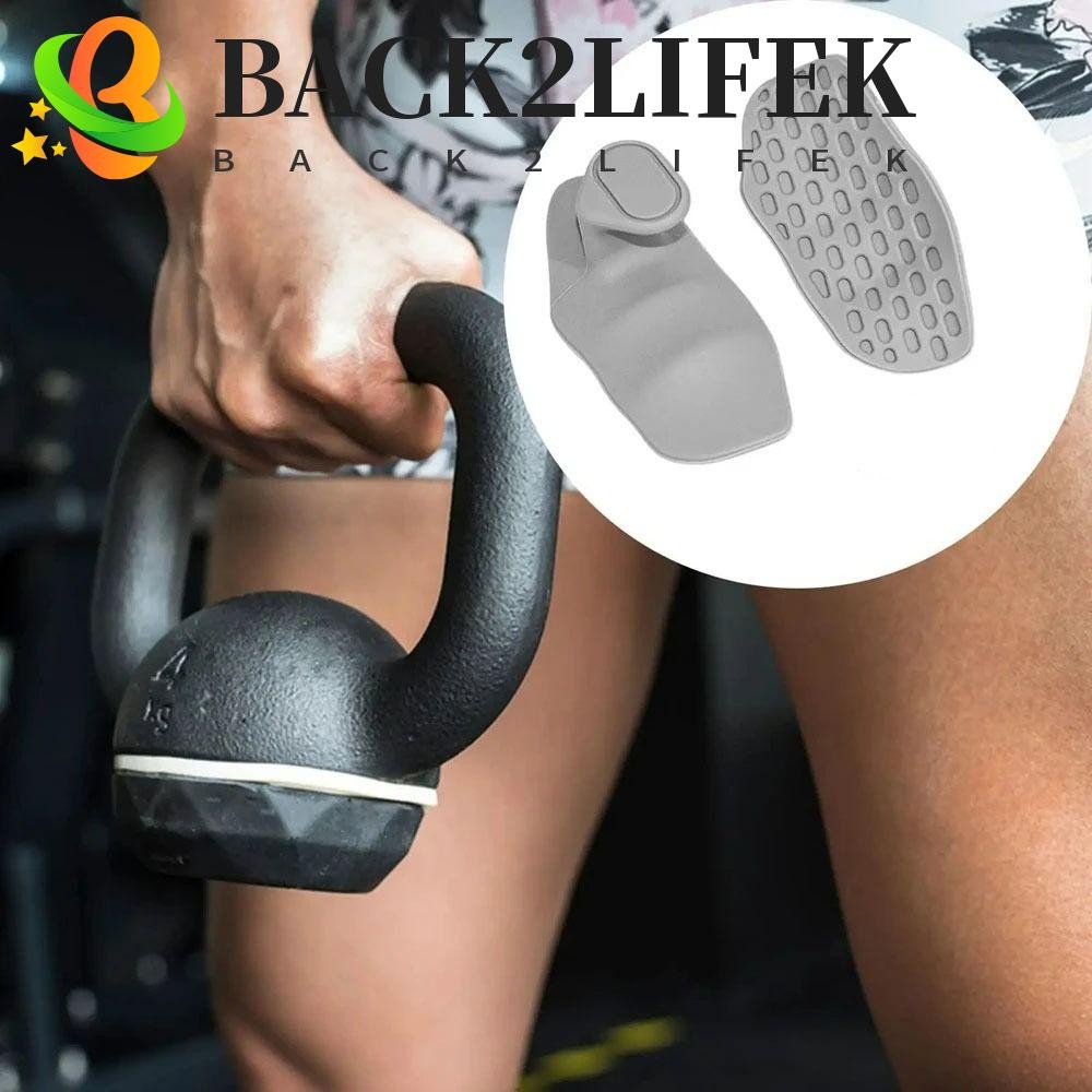 BACK2LIFEK ด้ามจับยกน้ําหนัก 1 คู่, ถุงมือยิมออกกําลังกายกันลื่นตามหลักสรีระศาสตร์, อุปกรณ์จับฝ่ามือซิลิโคนอ่อนนุ่มรูปรังผึ้งจับฝ่ามือยกน้ําหนัก