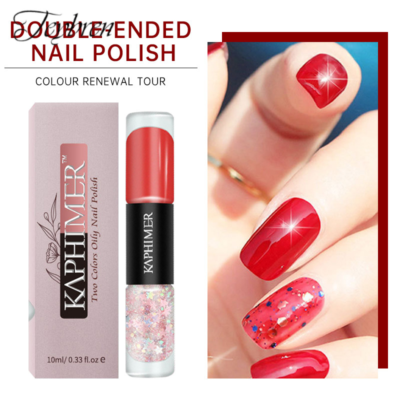 【TN】Long-lasting Transparent Nail Polish Dual-color Oily Nail Polish Baking Free Nail Polish-TN