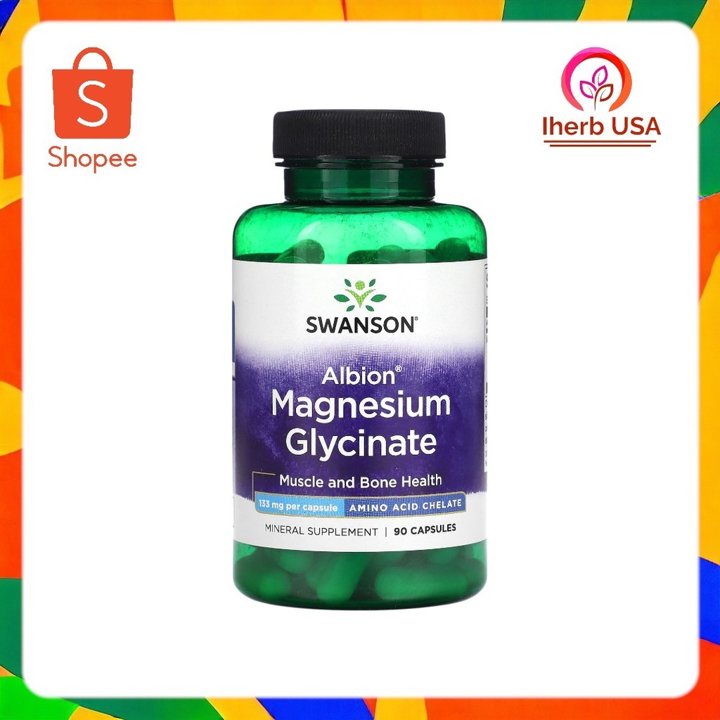 Swanson Albion Magnesium Glycinate, 133 mg 90 Capsules