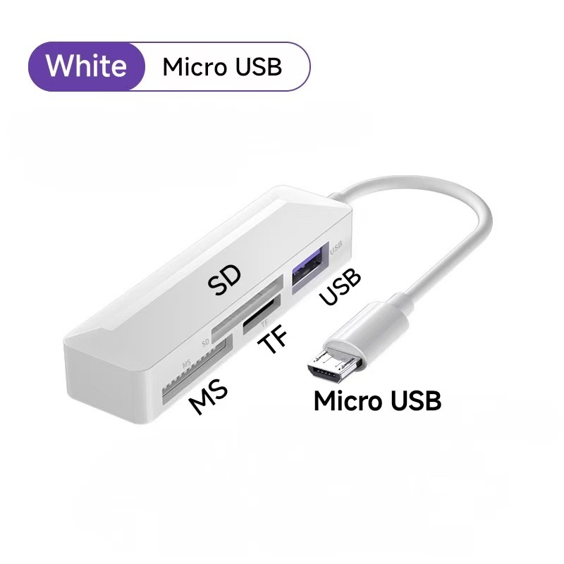 4 in 1 เครื่องอ่านการ์ดสําหรับ Sony Memory Stick Pro Duo Micro/i-OS/USB/Type-C ถึง MS SD TF Card U D