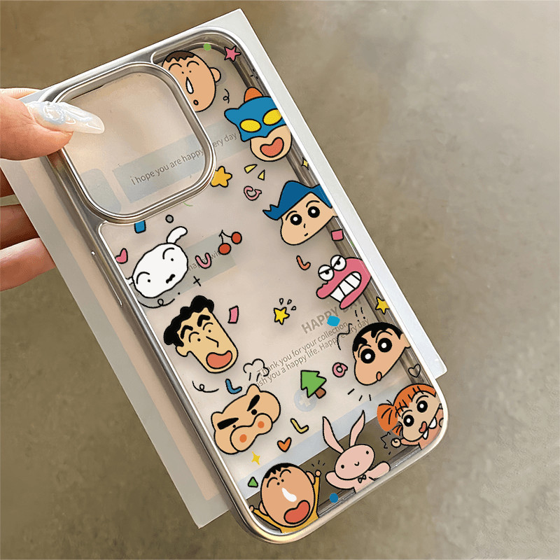 หล่อเครยอนชินจัง iPhone xsmax/xr โทรศัพท์กรณี16/15/14/13ซิลิโคนฝาครอบป้องกัน