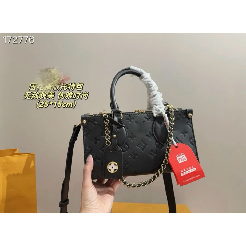 1716 Double Box L Ladies Black Tote Crossbody Women Handle Bag Perempuan Bag Tangan Lady Beg lady ba