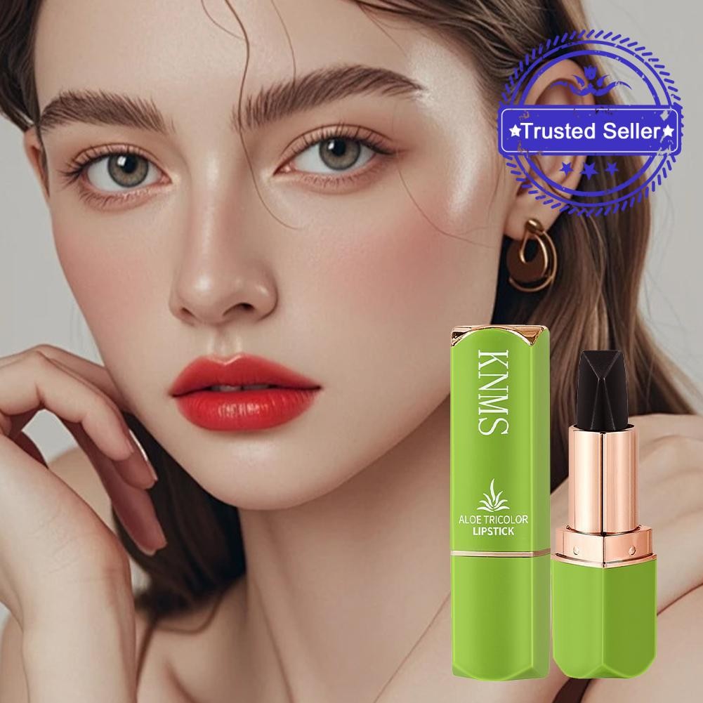 ว่านหางจระเข้3สีลิปสติกกํามะหยี่เคลือบลิปสติกกันน้ําติดทนนานแต่งหน้าลิปไม่ซีดจาง ร7ว8