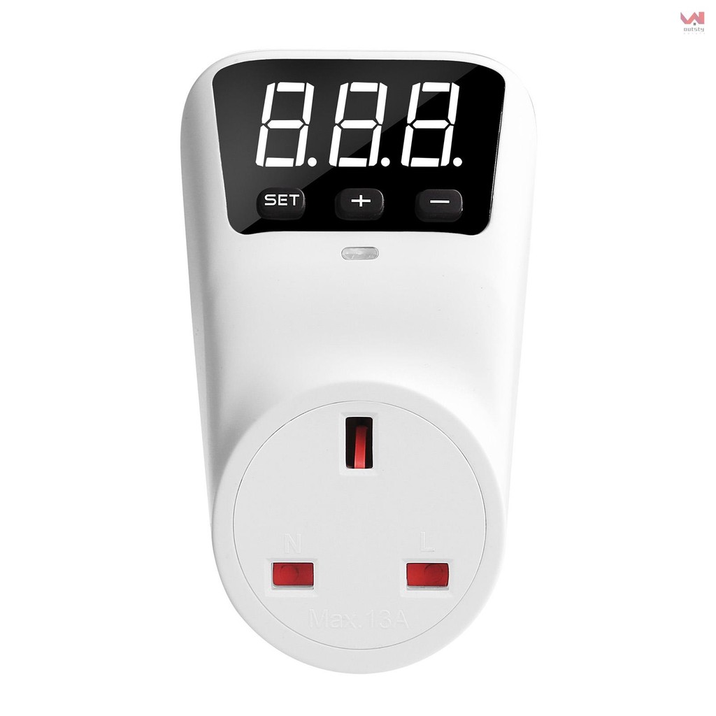 HLP02 ดิจิตอลอัตโนมัติป้องกันแรงดันไฟฟ้าซ็อกเก็ต 230V 16A จอแสดงผล LCD Power Surge Protector ซ็อกเก็