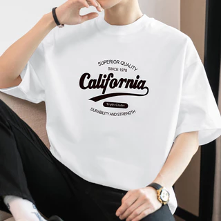 (จัดส่งตลอด 24 ชั่วโมง)Fanfei เสื้อแขนสั้นผ้าฝ้ายธรรมดาไซส์ใหญ่สำหรับผู้ชาย เสื้อปลายบนแฟชั่น สีดอักษรแขนสั้น