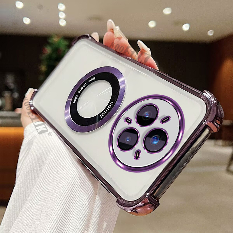 เคสกันกระแทกสําหรับRealme 14 13 11 Pro 12 Pro + 14X 14T 12X 11X 5Gกระจายความร้อนแม่เหล็กดึงดูดเคสโทรศัพท์ฝาครอบใส