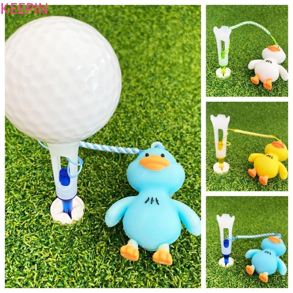 KEEPIN การ์ตูนกอล์ฟยาง Tee,พลาสติกเปลี่ยนเป็ด Golf Tee,การฝึกอบรม Aids รีไซเคิล Anti-loss Ball Holder Golf ความแปลกใหม่รูปร่าง Tee อุปกรณ์กอล์ฟ