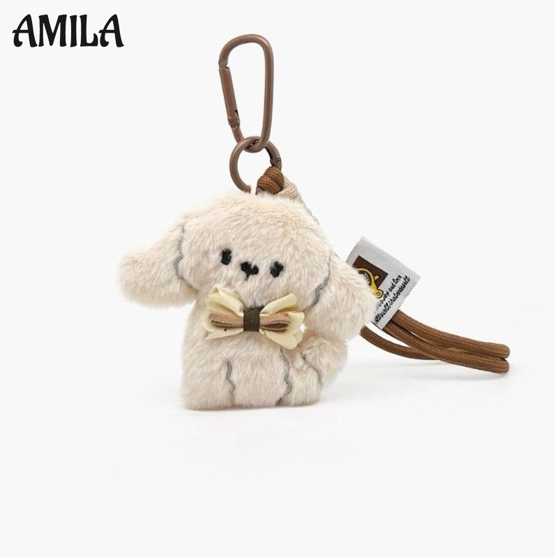 AMILA Cute Bichon Puppy Plush Toy Bag Package Pendant