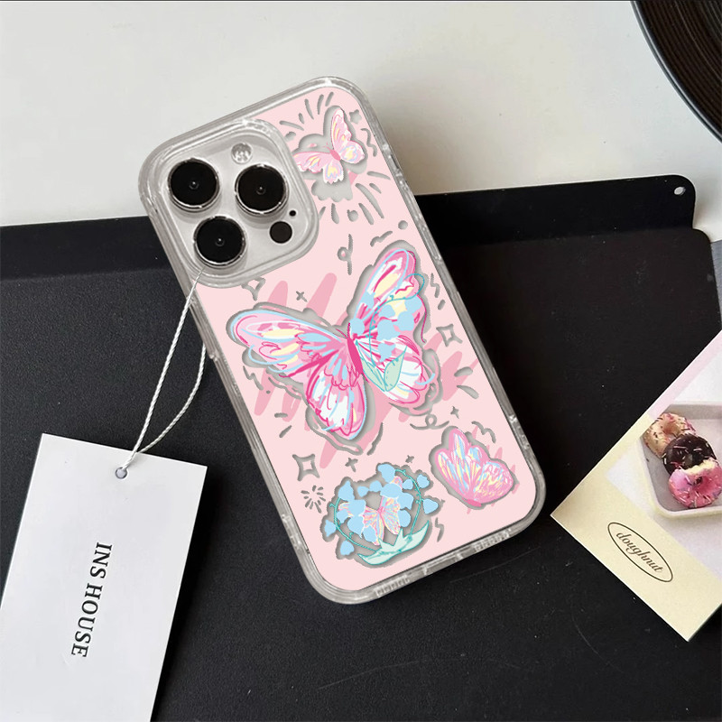 HP ลาเวนเดอร์ผีเสื้อกรณีขั้นสูงระดับสําหรับOPPO A1k C2 A3s A15/A15s A16 A16k e A17/A17k A18/A38 A53/