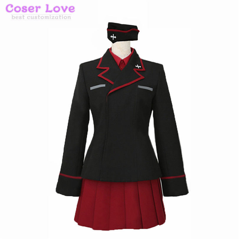 GIRLS Und PANZER Kuromorimine ชุด Nishizumi Maho คอสเพลย์เครื่องแต่งกายปรับแต่ง Carnival ฮาโลวีน Christma