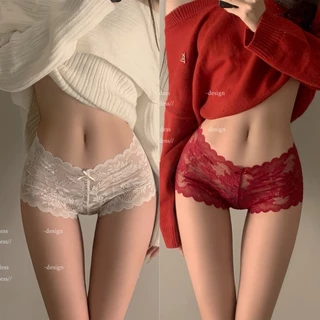 Allofme ผู้หญิงเซ็กซี่ชุดชั้นในลูกไม้ V-เอวออกแบบกางเกงนุ่มและ Breathable ชุดชั้นใน Hollow กางเกง