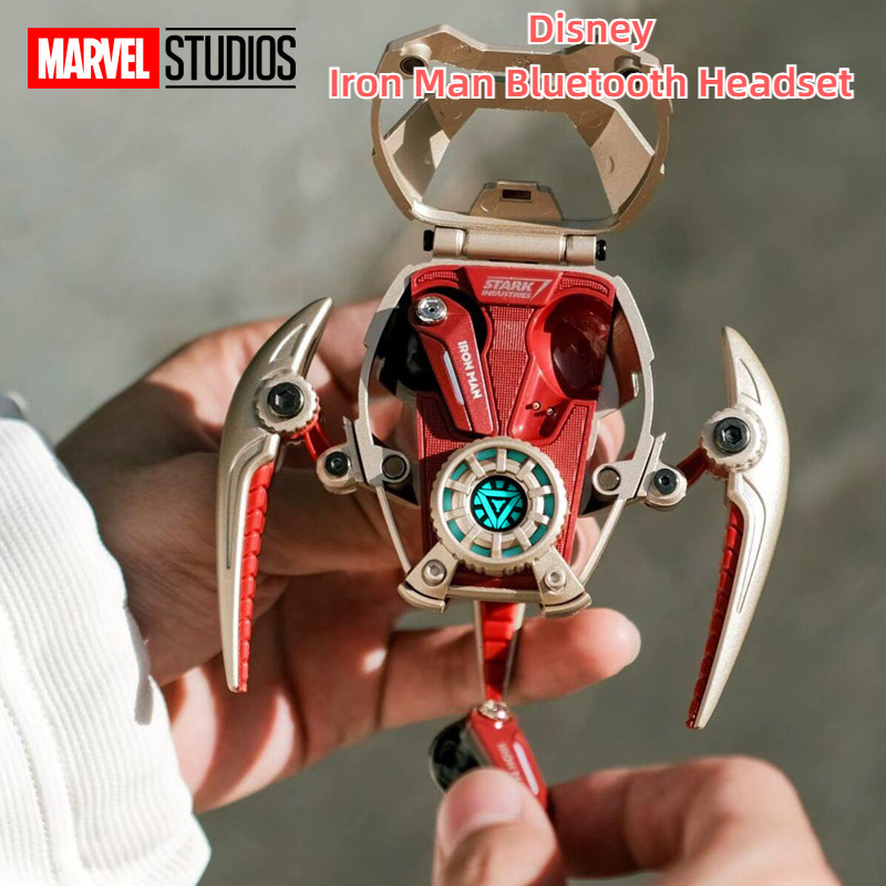 Marvel หูฟังบลูทูธไร้สาย MR28 Iron Man หูฟังครึ่งใส่หู ตัดเสียงรบกวน ดีไซน์เมคคา หูฟังเกมมิ่ง ของขวัญผู้ชาย หูฟังสไตล์เทคโน หูฟังพกพา wireless bluetooth earphone gaming headset noise canceling mechanical design gift for men