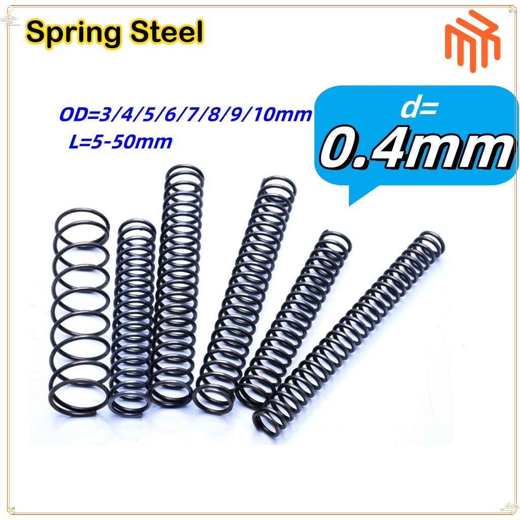 [MX1] สปริงกด-สปริงดัน สปริงอัด ดันทั่วไป เหล็ก 65Mn / 65mn Spring Steel Compression Spring d0.4mm * OD3-10mm * L5-50mm Strong Pressure Return Spring Compression Anti-fatigue