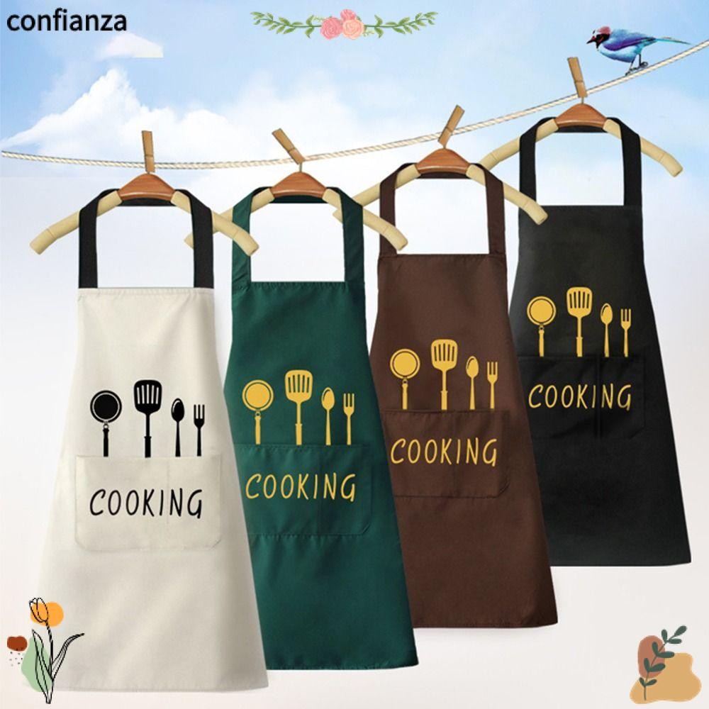 ผ้ากันเปื้อน CONFIANZA, แขนกุด Oilproof Kitchen Smock, PVC กันน้ําโรงแรมร้านอาหาร Chef ผ้ากันเปื้อนบาร์บีคิว