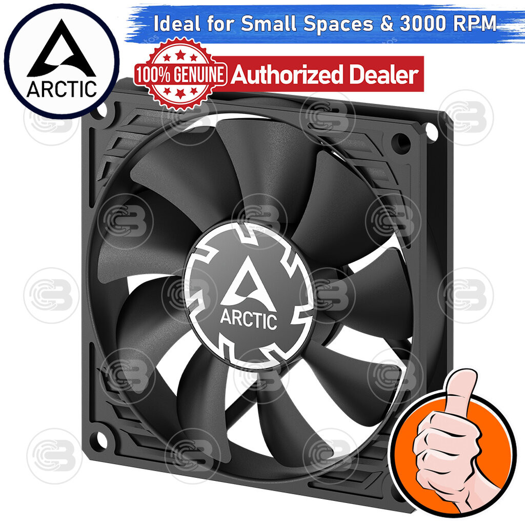 [CoolBlasterThai] ARCTIC P8 Slim PWM PST BLACK (size 80 mm.) PC Fan Case ประกัน 6 ปี