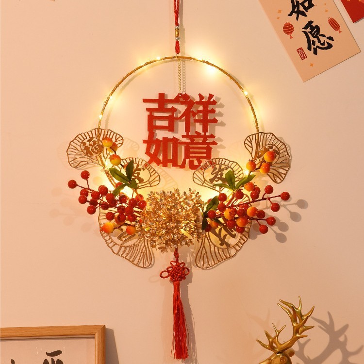 新年2026 สีแดงผลไม้โคมไฟจี้จีนพรตัวละครพิธีขึ้นบ้านใหม่จอยพวงมาลัยแขวนตกแต่งตรุษจีน2026ตกแต่งผนังประตู - รูปที่ 2