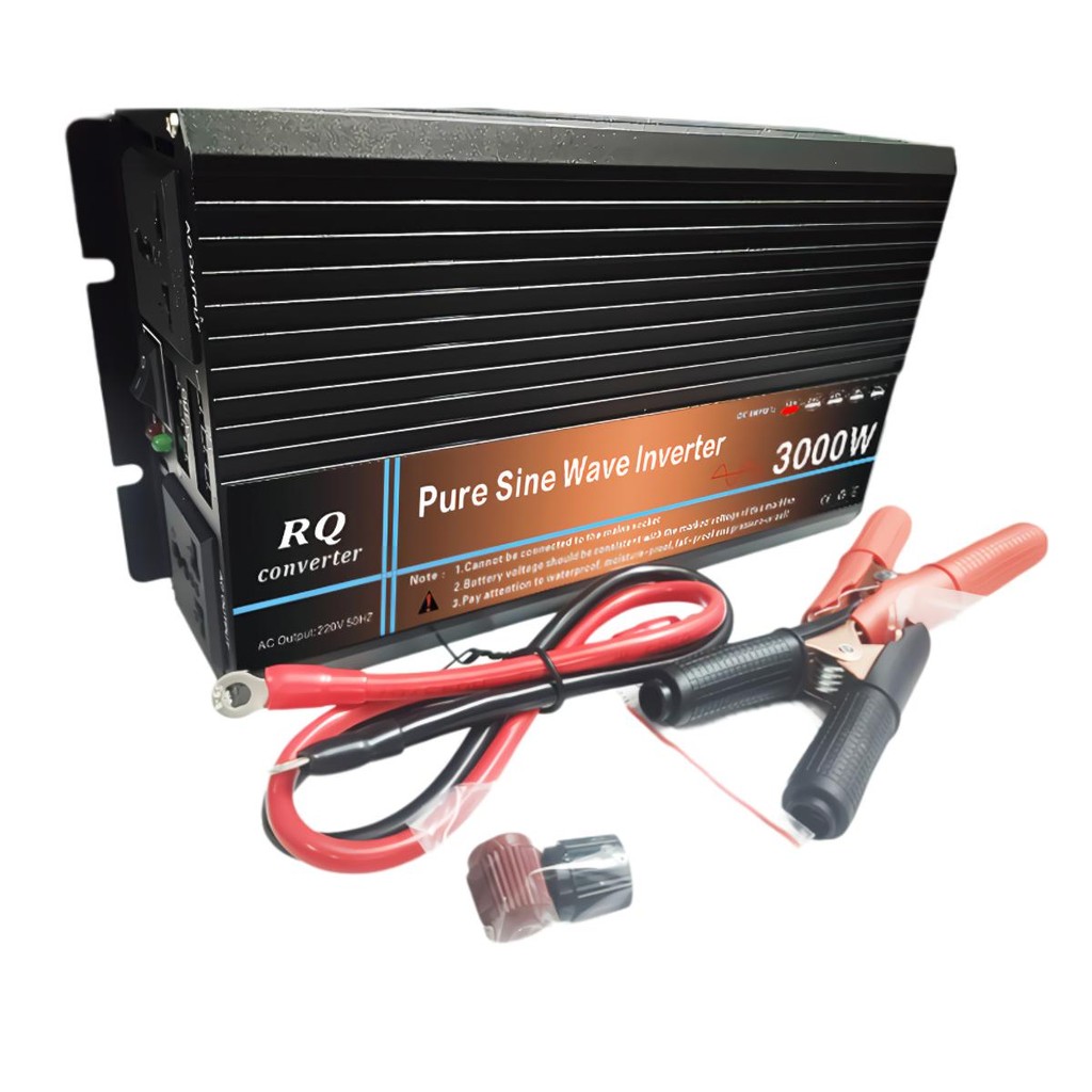 RQ3000W  อินเวอร์เตอร์ 22   เครื่องแปลงไฟ 4USB หม้อแปลงไฟ 12v to 220v อินเวอร์เตอร์ไฮบริด เครื่องแปล
