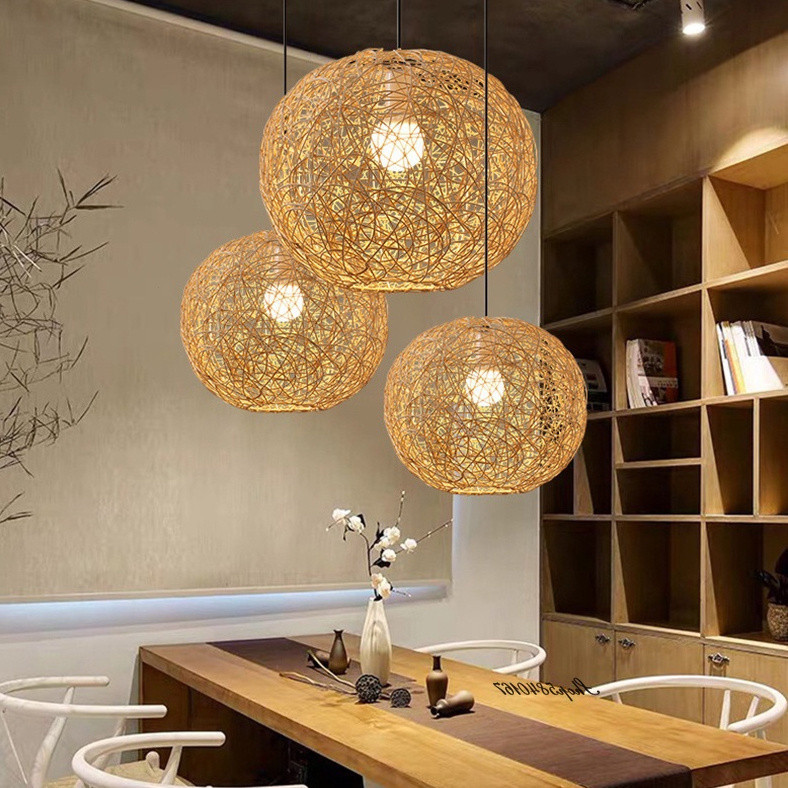 โมเดิร์น Led ไม้ไผ่สาน โคมไฟแขวน โคมไฟหวาย เหมาะสำหรับห้องนั่งเล่น/ห้องนอน/ร้านน้ำชา/ร้านอาหาร