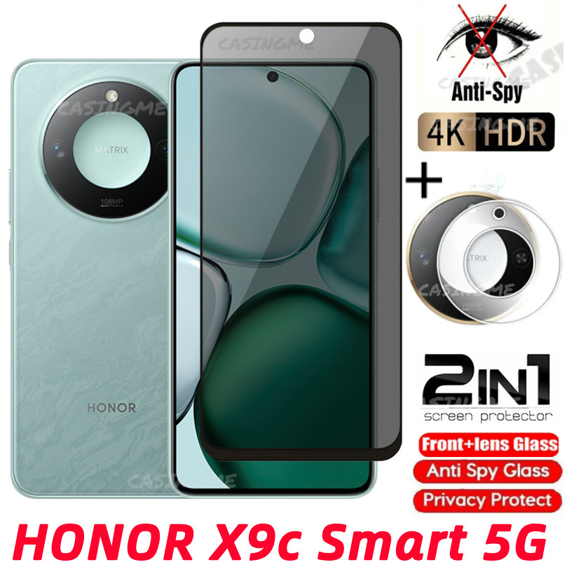 Honor X9C สมาร์ท 5G 2024 กระจกนิรภัยส่วนตัว Anti-Spy คลุมทั้งหมดปกป้องหน้าจอ Anti Peek ฟิล์มความเป็นส่วนตัวสําหรับ Honor X9cSmart HonorX9cSmart X9C X9 C สมาร์ท 5G Anti Peek ฟิล์มความเป็นส่วนตัว