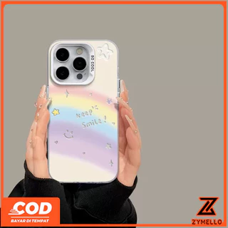 สําหรับOPPO Reno16F 16Pro 16C 15F 15ProMax 14F 14Pro 13F 13Pro 12F 12Pro 11F 11Pro 10Pro 8T 8Z 7Z 6Z Simple rainbow SMILEกันกระแทกTPUเคสโทรศัพท์
