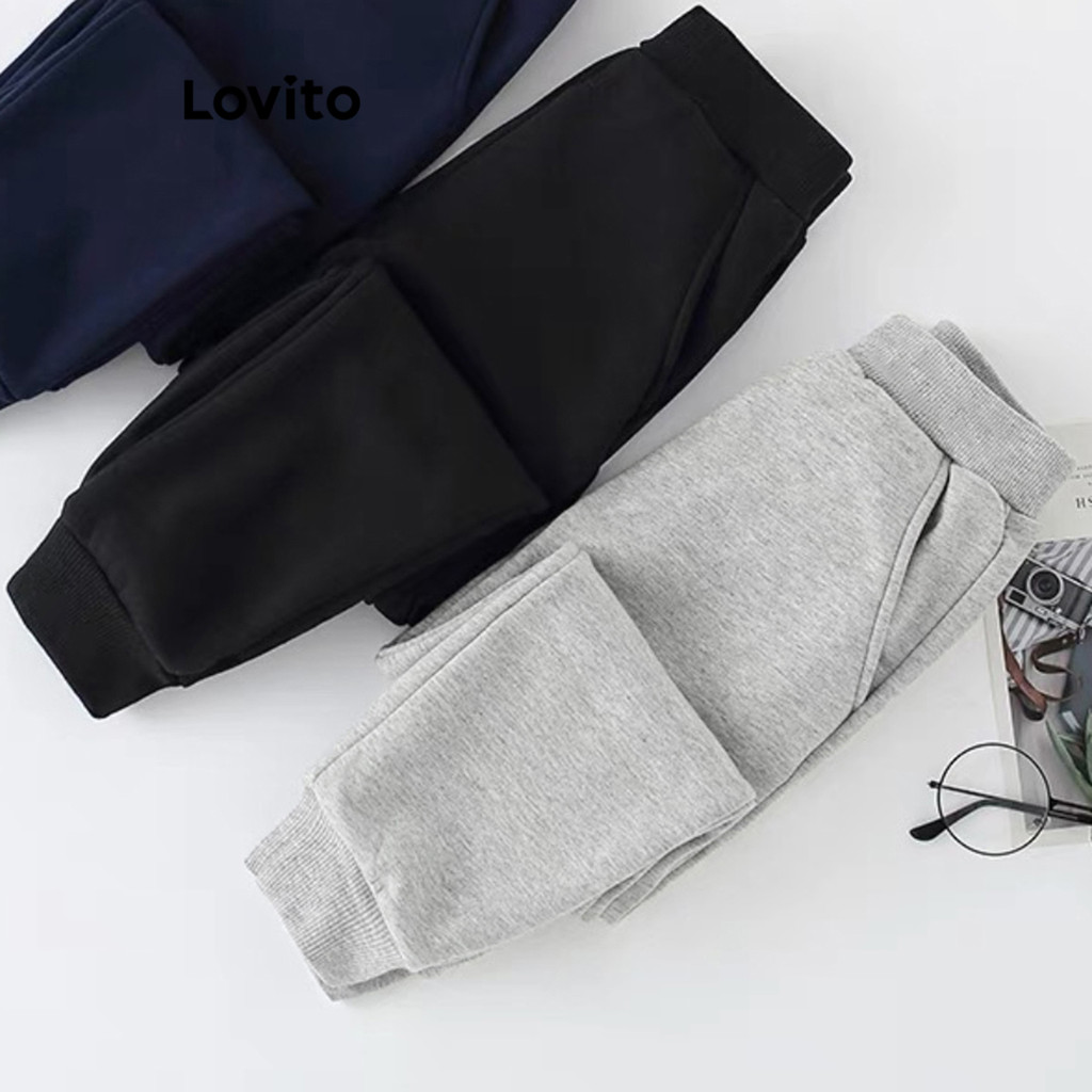 Lovito กางเกงพ็อกเก็ตธรรมดาสำหรับเด็กผู้ชาย LNA84028