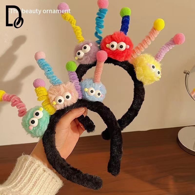 Dincior น ่ ารักการ ์ ตูน Creative Twist Stick Plush แถบคาดศีรษะสําหรับสาว Ins ผมเด ็ กอุปกรณ ์ เสริมใหม ่