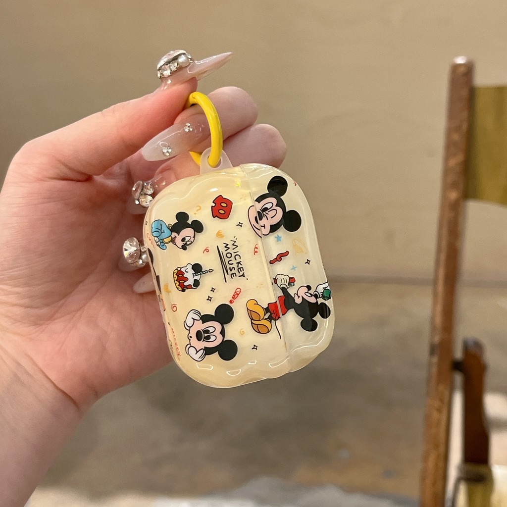 ซูเปอร์ดิสนีย์น่ารักการ์ตูนมิกกี้เมาส์, เคสหูฟังแบบหล่นพลาสติกสําหรับ แอร์พอด 4, 1, 2, 3, มือโปร, มือโปร2