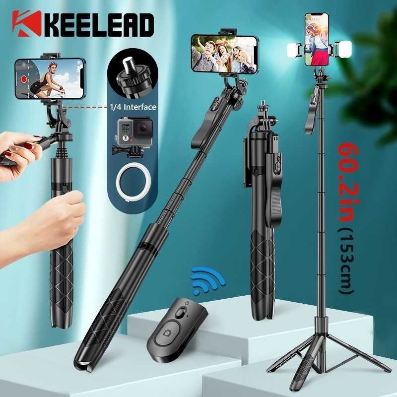 KEELEAD ขาตั้งกล้อง HP แหนบกล้อง Monopod พร้อมรีโมทและเติมแสง - L16- [[ ZENIX ]]