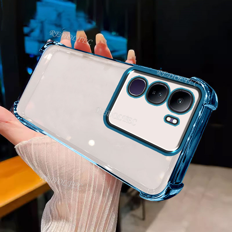 เคส VIVO Y200 5G 2024 ออกแบบใหม่สี่มุมกันกระแทกปลอกโปร่งใส VIVOY200 VIVO Y 200 Ultra Thin Soft โทรศั