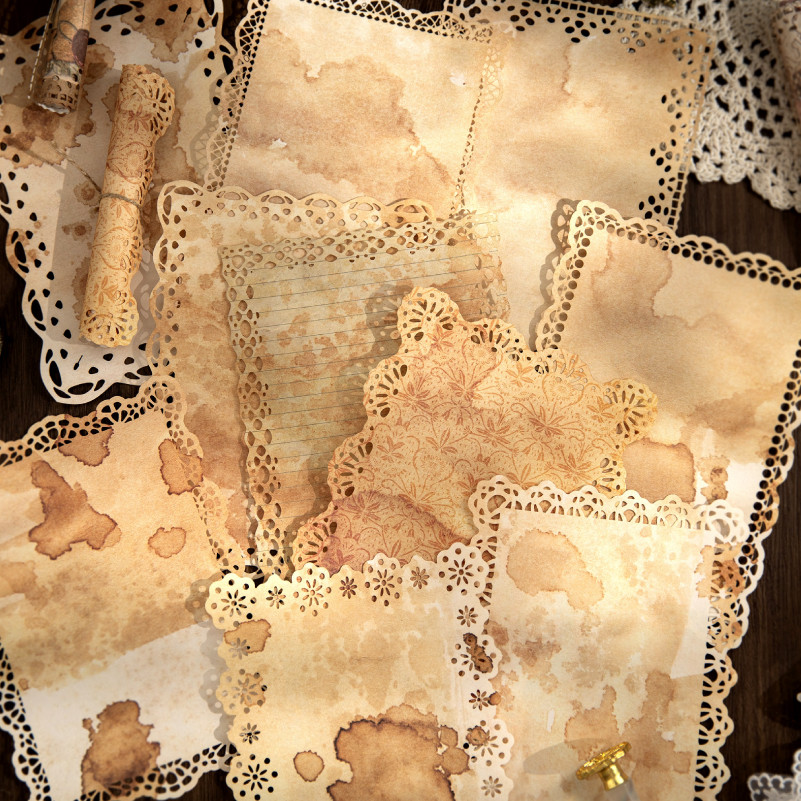 Journal Go 20pcs Vintage วัสดุกระดาษ DIY ดอกไม้ Scrapbooking Collage Junk Journal Craft ลูกไม้พื้นหล