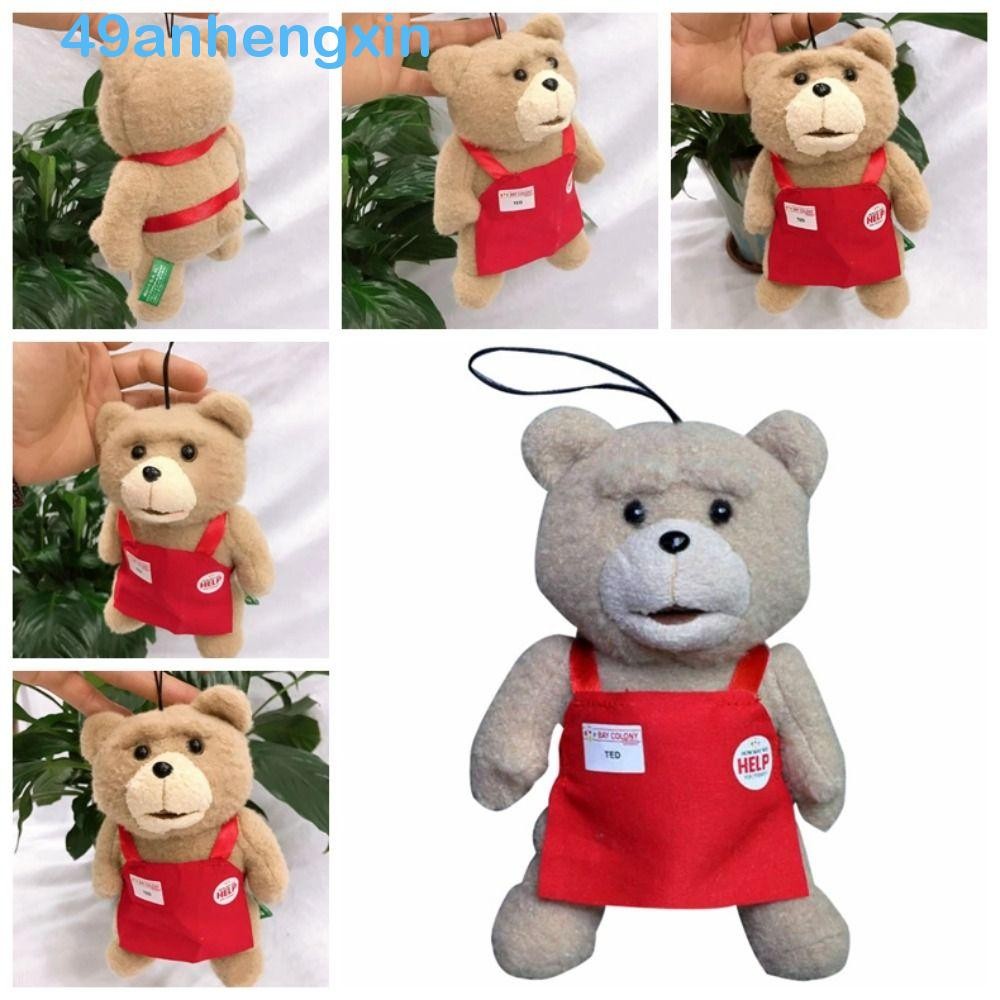 Anhengxin TED ตุ๊กตาหมีตุ๊กตาหมีตุ๊กตาหมี,กระเป๋าจี้ตุ๊กตาหมีตุ๊กตาหมี,คริสต์มาสตุ๊กตานุ่มผ้ากันเปื้