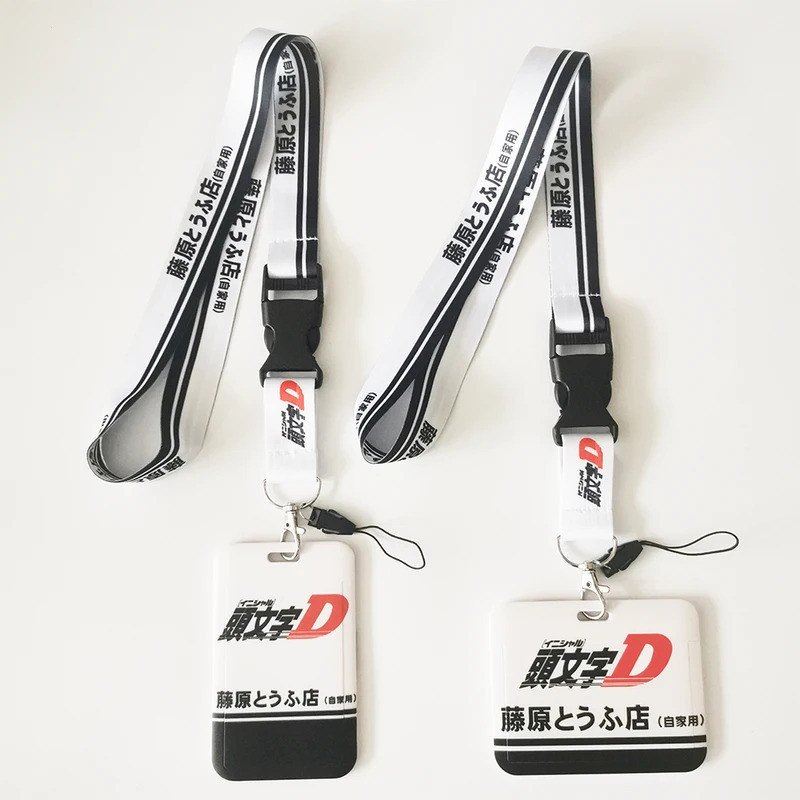 JDM Initial D สายคล้องคอ Lanyards พวงกุญแจผู้ถือทํางาน ID BUS บัตรเครดิตแขวนเชือก Lariat
