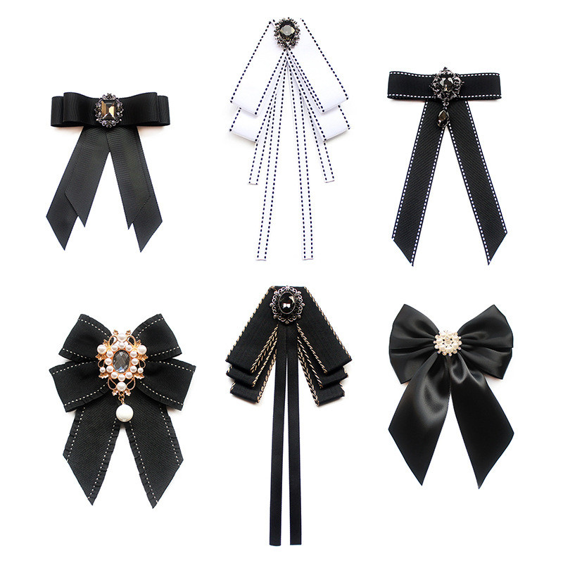 Girls Bow Tie JK Uniform Bow Tie All-Match สีดําสีขาว Streamer Bow Tie เสื้อ