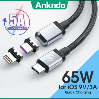 65w สายชาร์จแม่เหล็ก 1M 2M สาย USB C สายชาร์จข้อมูลอย่างรวดเร็ว