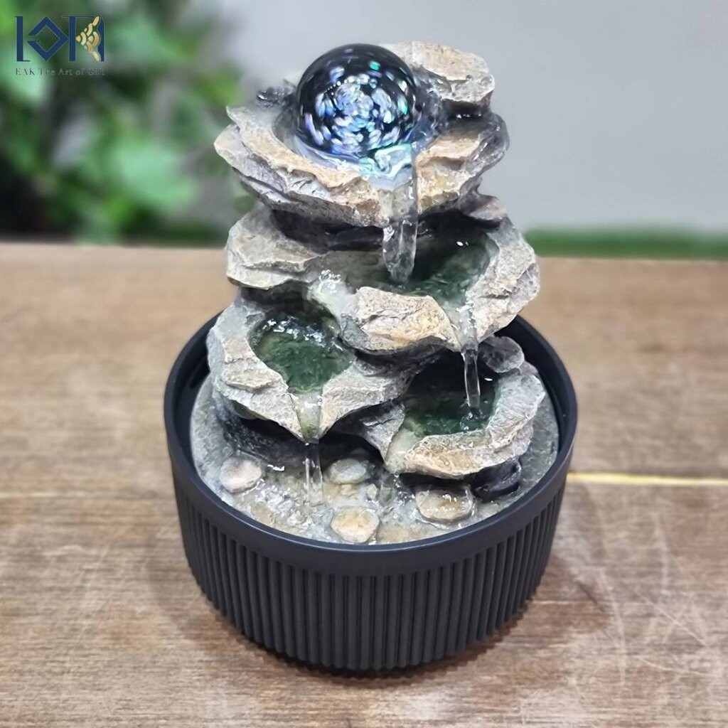 น้ำพุตั้งโต๊ะ รุ่นน้ำตกเงิน7156035โฉมใหม่ เสริมฮวงจุ้ยตั้งโต๊ะทำงาน น้ำพุแต่งบ้าน น้ำพุสวยๆ