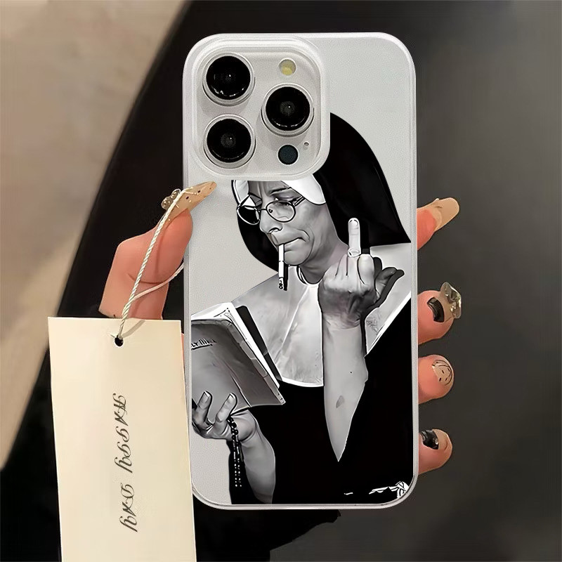 เคส ไอโฟน For iPhone 13 14 15 สากล เคสโทรศัพท์มือถืออะคริลิคใส ผู้หญิงกับแว่นตา 11 12 ProMax 7 8Plus X XSMax XR