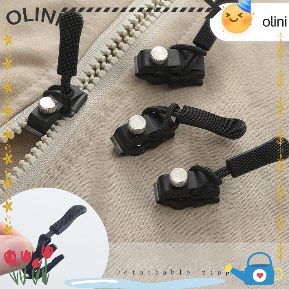 ชุดซ่อมซิป OLIINI, หัวซิปแบบถอดได้ DIY, หัวเข็มขัดโลหะสํารอง 3 ขนาดที่แตกต่างกันตัวดึงซิปทันที