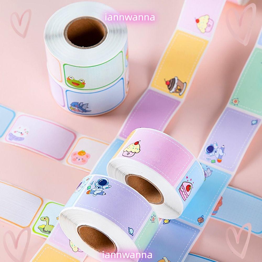 Iannwna 100/280 ชิ้น/ม้วนฉลากสติกเกอร์,กันน้ําการ์ตูนสไตล์ชื่อสติกเกอร์,ทนทานที่เขียนด้วยลายมือแท็กกาวในตัวสติกเกอร์ของขวัญ