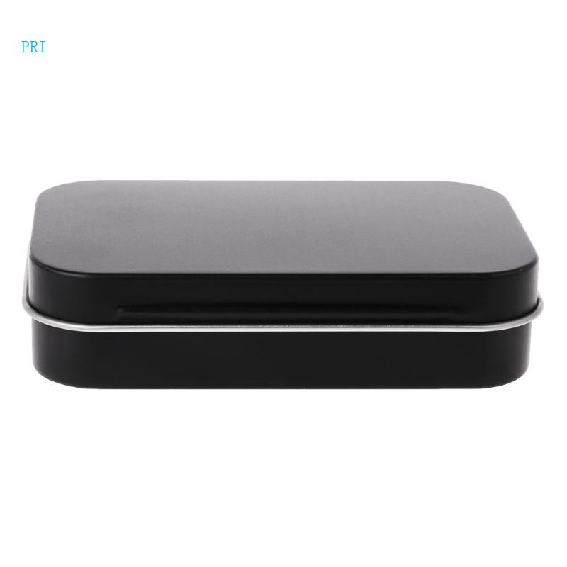 Pri Storage Box Small Jewelry Candy Coin for Key Organizer Tin Flip Black Gift Seal