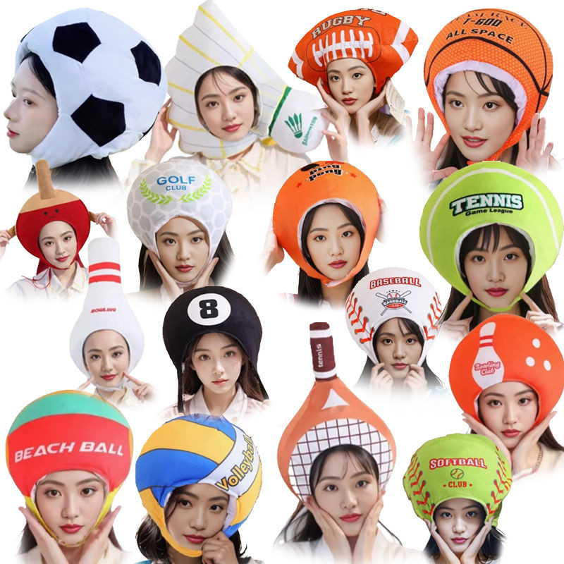 เกมแบดมินตัน Admission Creative Props Headwear หมวกบาสเกตบอลตลกเทนนิสวอลเลย์บอลฟุตบอลหมวก