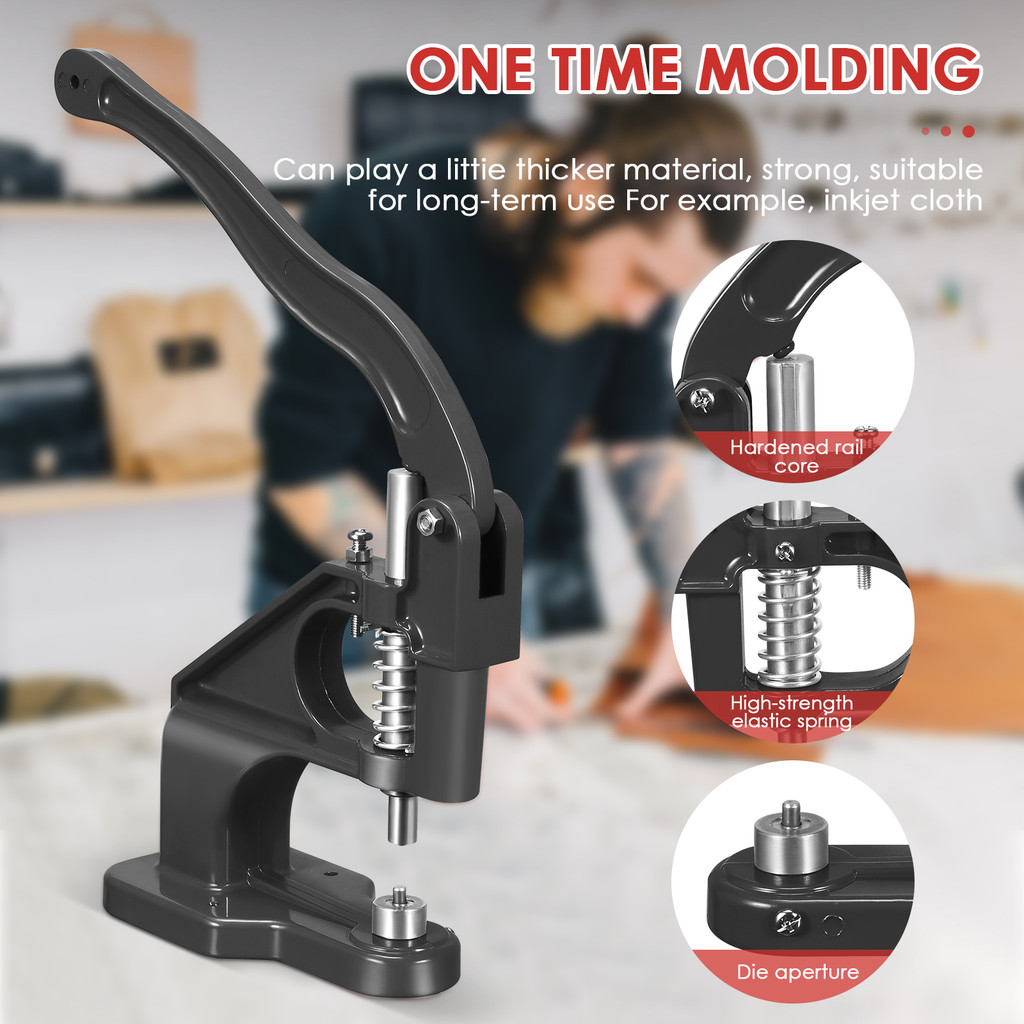 Qt Hand Press Grommet Machine,ชุดเครื่องมือตาไก่ 3 ชิ้น (#0#2#4), 3000 ชิ้น สีทอง & Sliver Grommets 