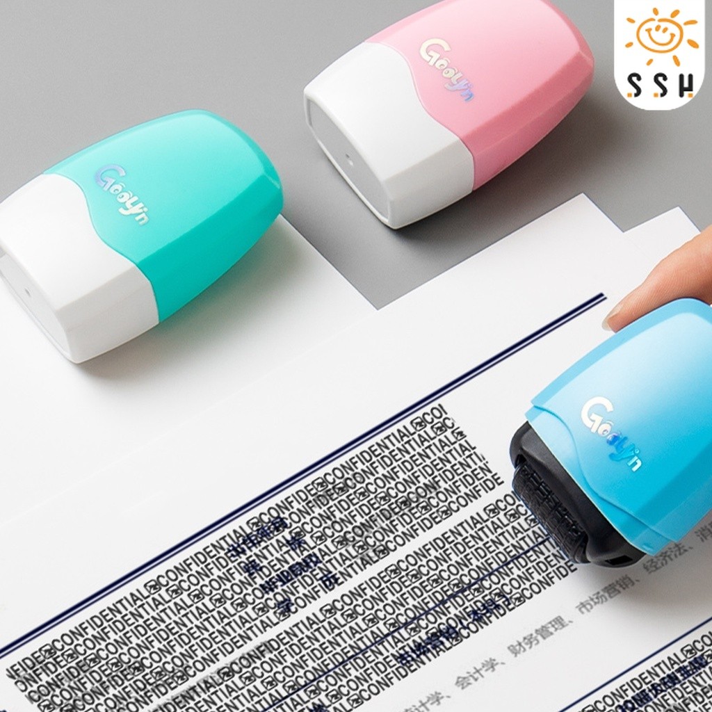 ลูกกลิ้งปิดข้อความ เทปปกปิดข้อมูล  มีช่องเติมหมึก พกพาสะดวก